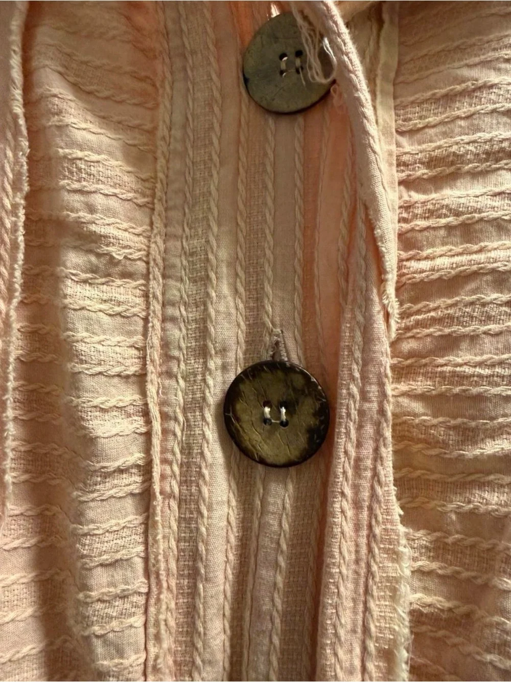 Oli & Hali Peach Textured Button-Front Shirt
